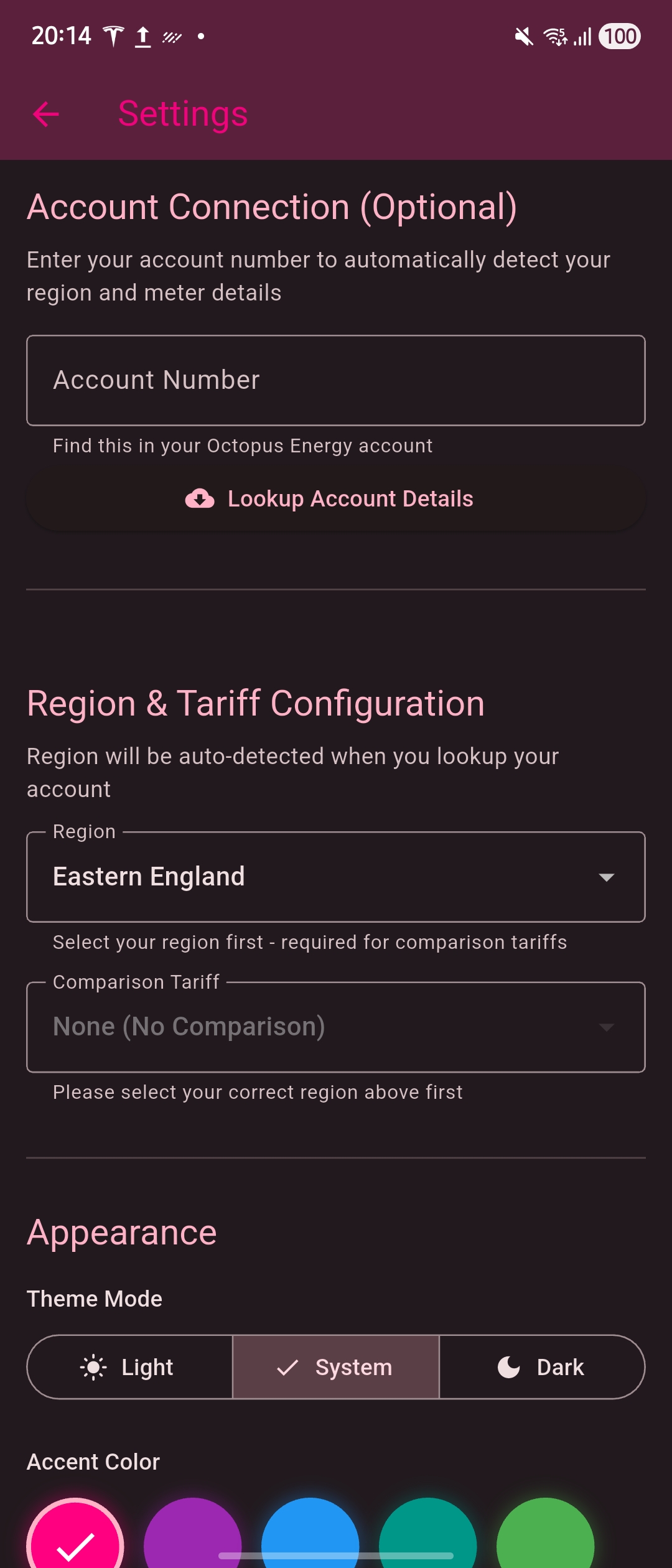 OctoDash Tariff Comparison