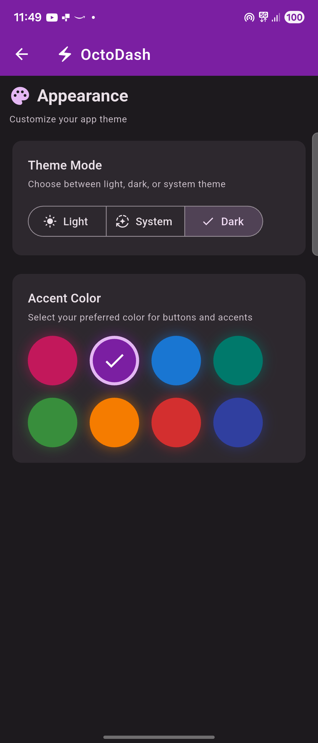 OctoDash widget config