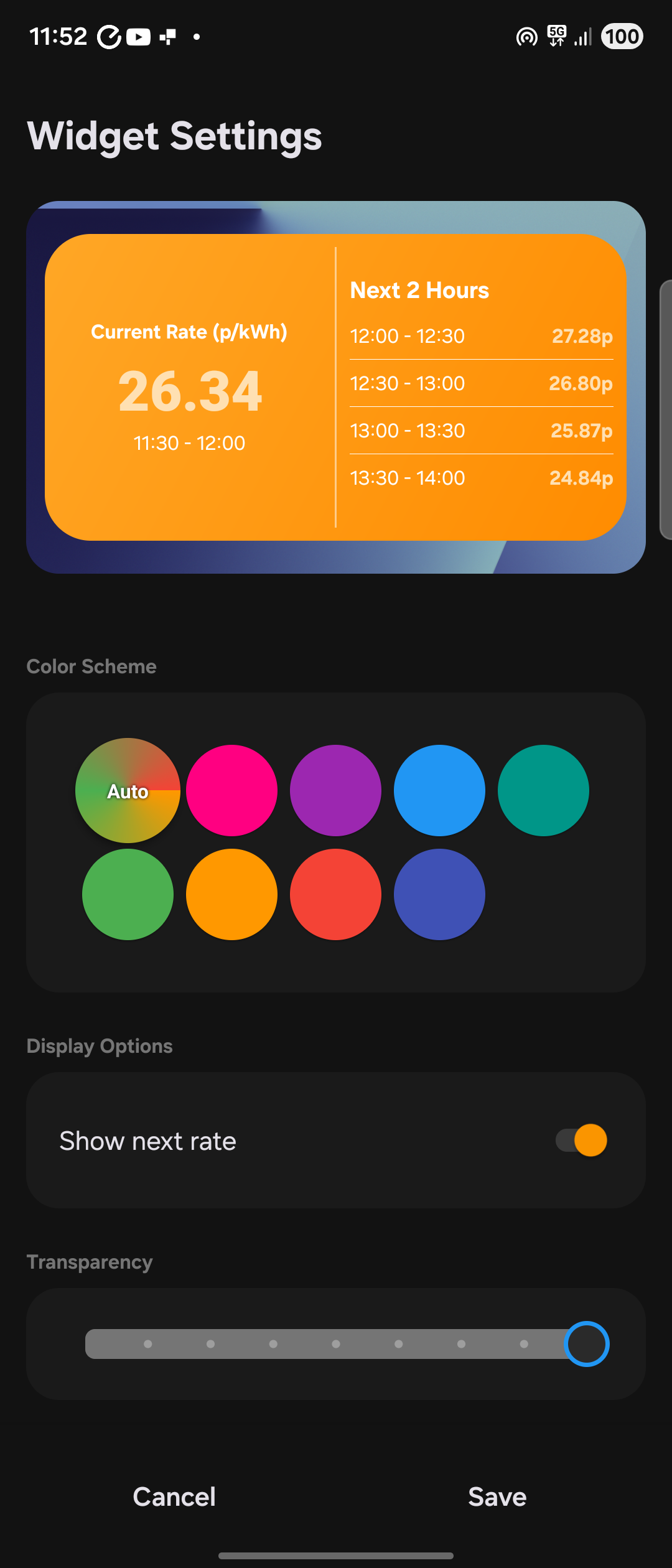 OctoDash widget preview